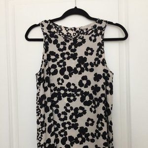 LOFT Black/Cream Floral Sleeveless Top